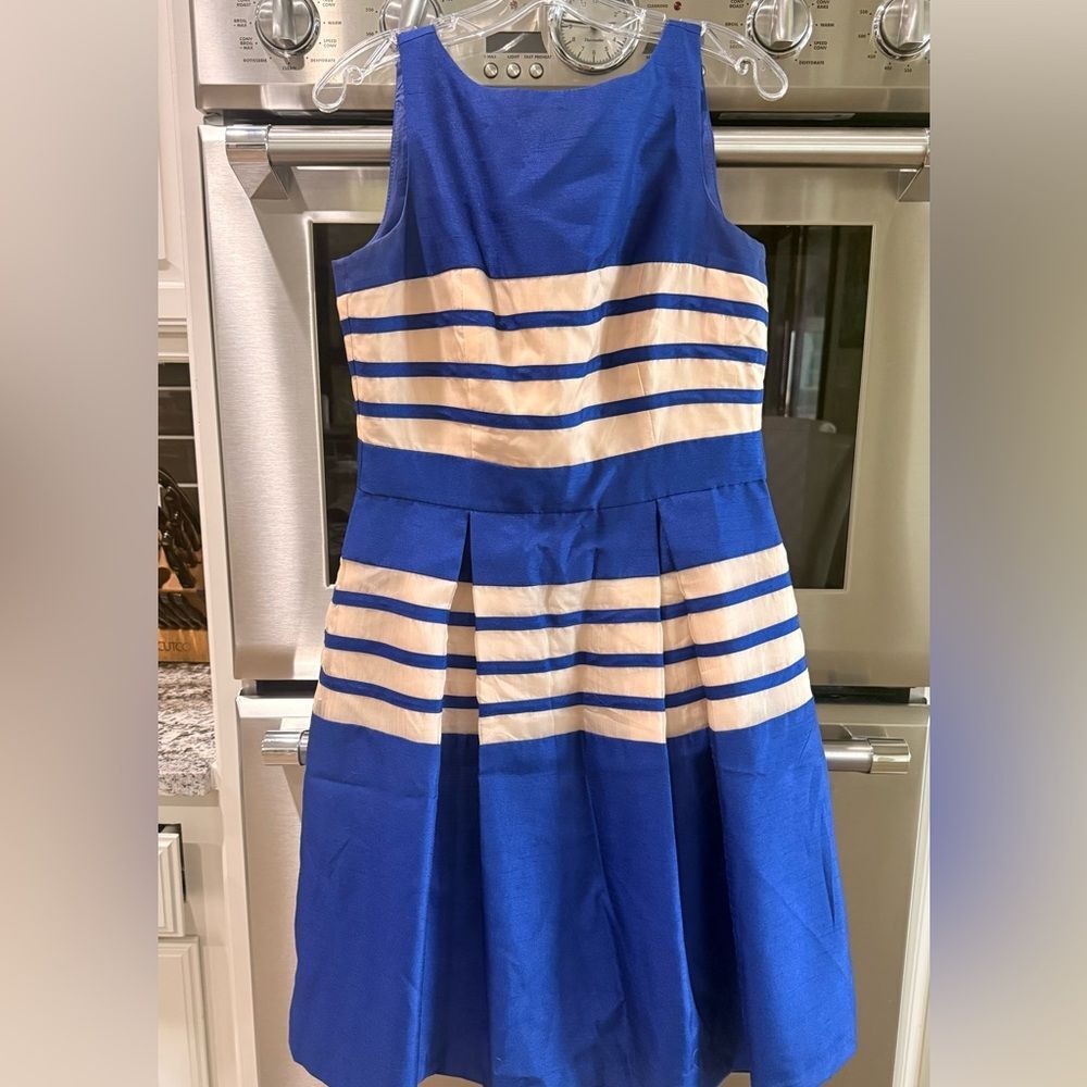 Taylor Blue and Cream Striped Kids Dress